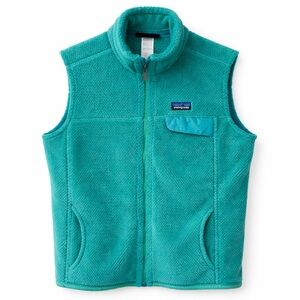 Patagonia Women’s Large Teal Fleece Vest Full Zip Classic Synchilla